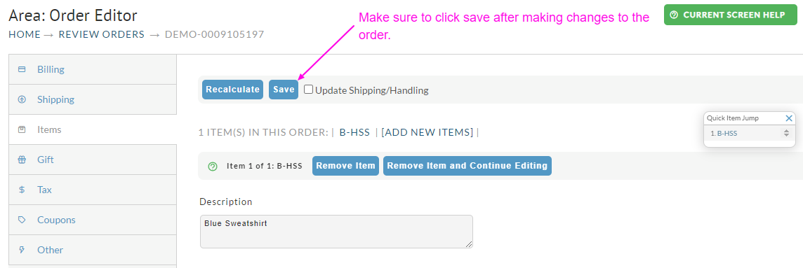 Items-DEMO-0009105197-Review-Orders-UltraCart-edit-save.png