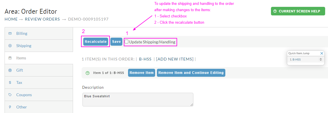 Items-DEMO-0009105197-Review-Orders-UltraCart-recalculate.png
