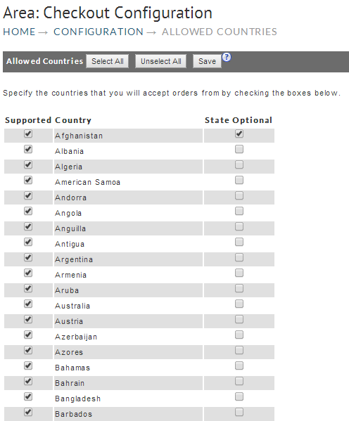 DEMO DOCS Allowed Countries   Checkout   Configuration   UltraCart.png
