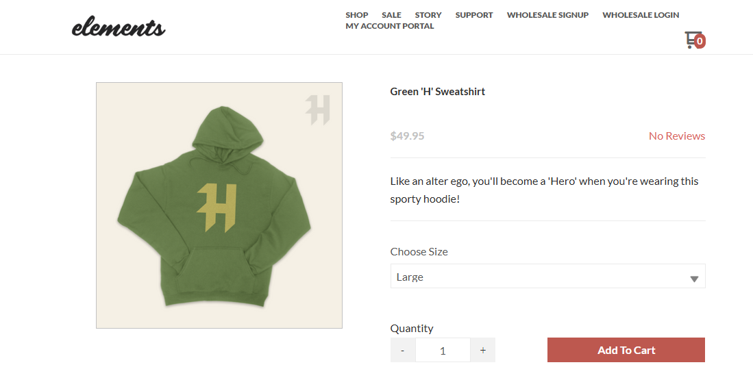 screenshot of example Item configured with Item Options we will be converting to an Item Variations configuration.