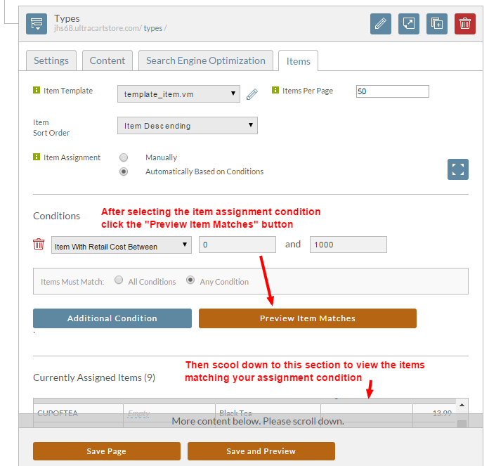 Save and preview item assignment condition matches.PNG