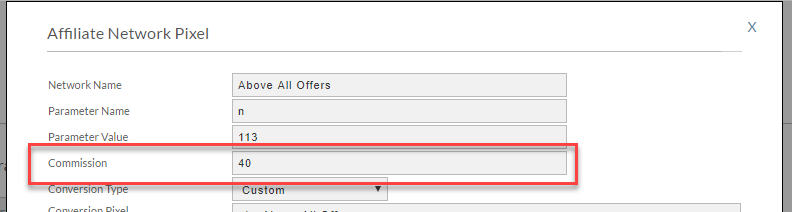 Affiliate Network Pixel configuration