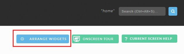 Arrange Widgets link on the dashboard