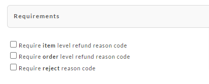 Requirements Settings