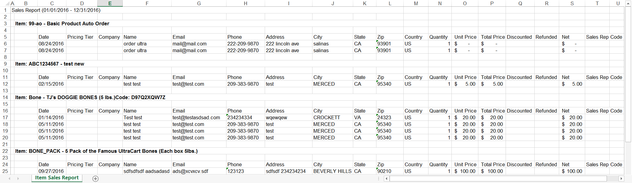 Item Sales Report in WorkSheet.png