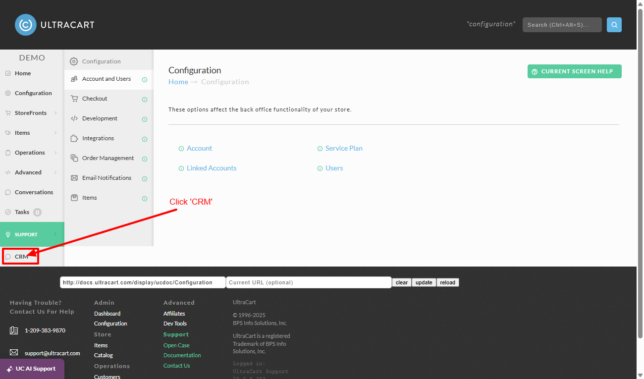 Navigate to CRM from main menu