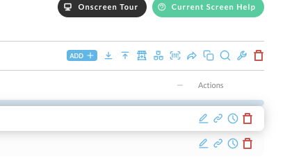 The Item Management toolbar, with the wrench icon near the right-hand end of the row of action icons.